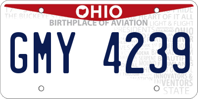 OH license plate GMY4239