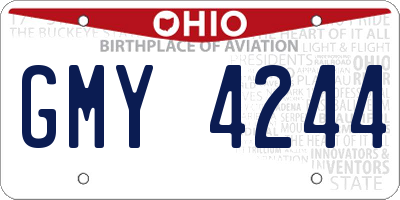 OH license plate GMY4244