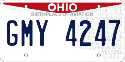 OH license plate GMY4247