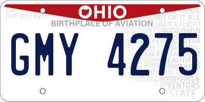 OH license plate GMY4275