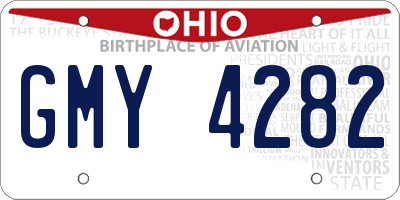 OH license plate GMY4282