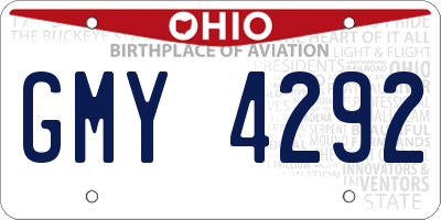 OH license plate GMY4292