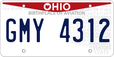 OH license plate GMY4312