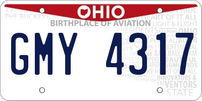 OH license plate GMY4317