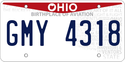 OH license plate GMY4318