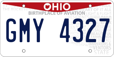 OH license plate GMY4327