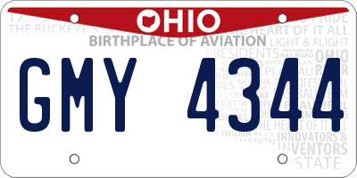 OH license plate GMY4344