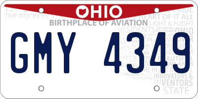 OH license plate GMY4349