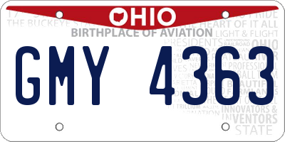 OH license plate GMY4363