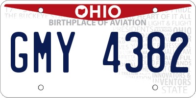 OH license plate GMY4382