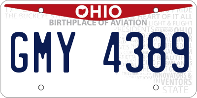 OH license plate GMY4389