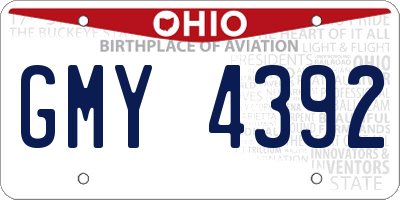 OH license plate GMY4392