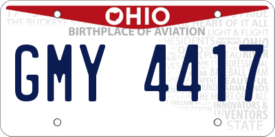 OH license plate GMY4417
