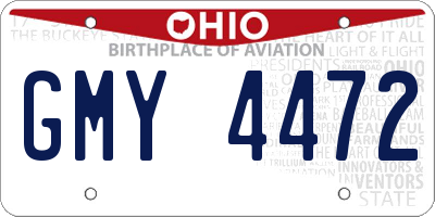 OH license plate GMY4472