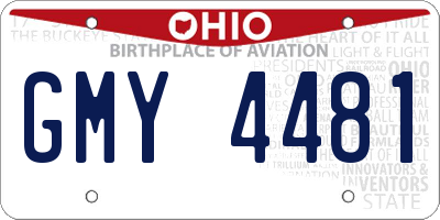 OH license plate GMY4481
