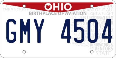 OH license plate GMY4504