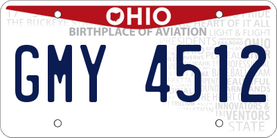 OH license plate GMY4512