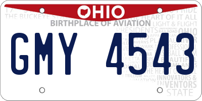 OH license plate GMY4543