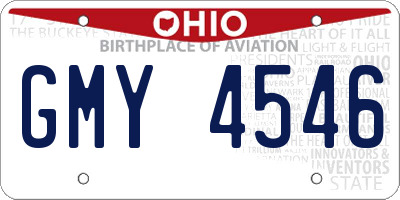 OH license plate GMY4546