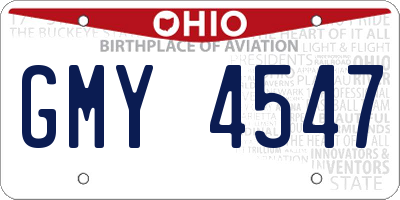 OH license plate GMY4547