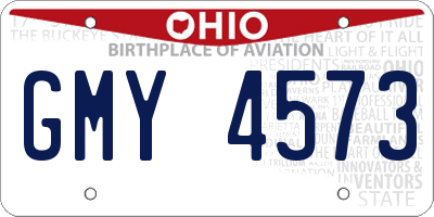 OH license plate GMY4573