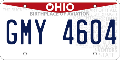 OH license plate GMY4604