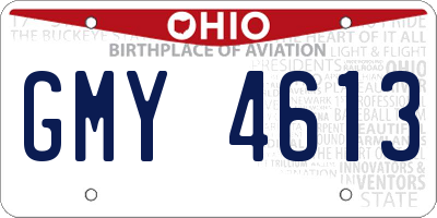 OH license plate GMY4613