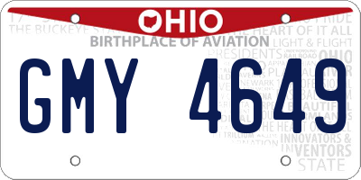 OH license plate GMY4649