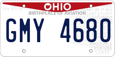 OH license plate GMY4680