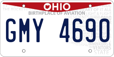 OH license plate GMY4690