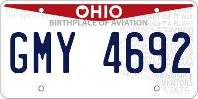 OH license plate GMY4692