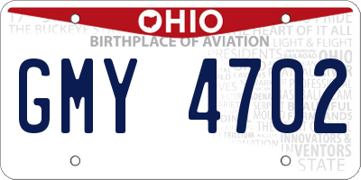OH license plate GMY4702