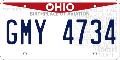 OH license plate GMY4734