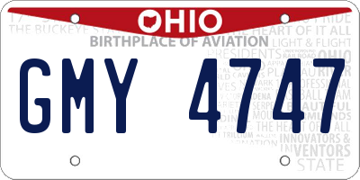 OH license plate GMY4747