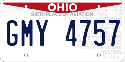 OH license plate GMY4757