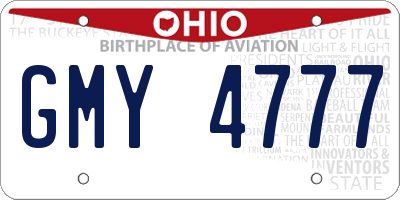 OH license plate GMY4777