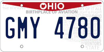OH license plate GMY4780