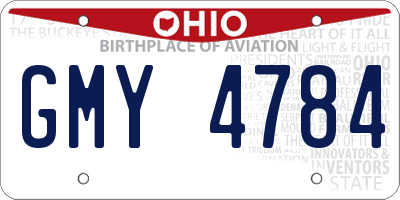 OH license plate GMY4784