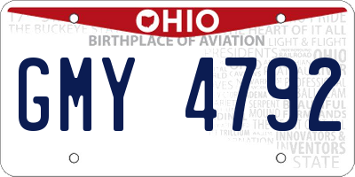 OH license plate GMY4792