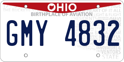 OH license plate GMY4832