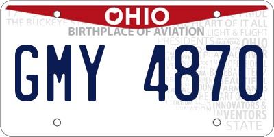 OH license plate GMY4870