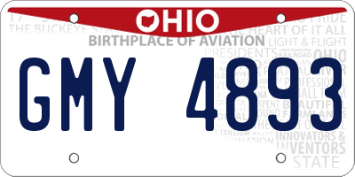 OH license plate GMY4893