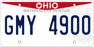 OH license plate GMY4900