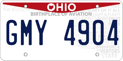 OH license plate GMY4904