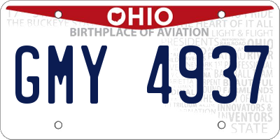 OH license plate GMY4937