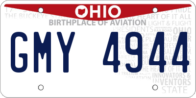 OH license plate GMY4944