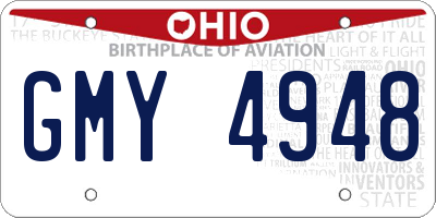 OH license plate GMY4948