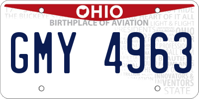 OH license plate GMY4963