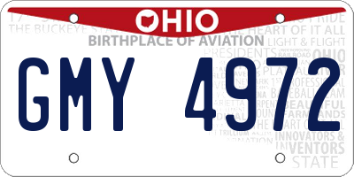 OH license plate GMY4972