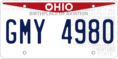 OH license plate GMY4980